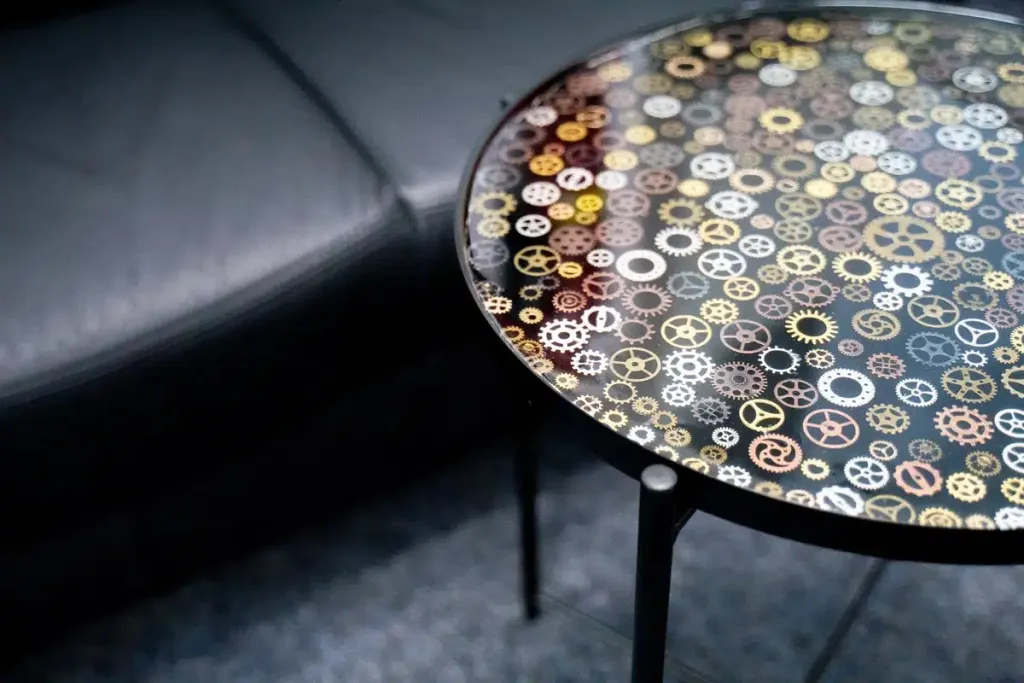 Epoxy Resin Table with gears Epoxy Resin Table with gears