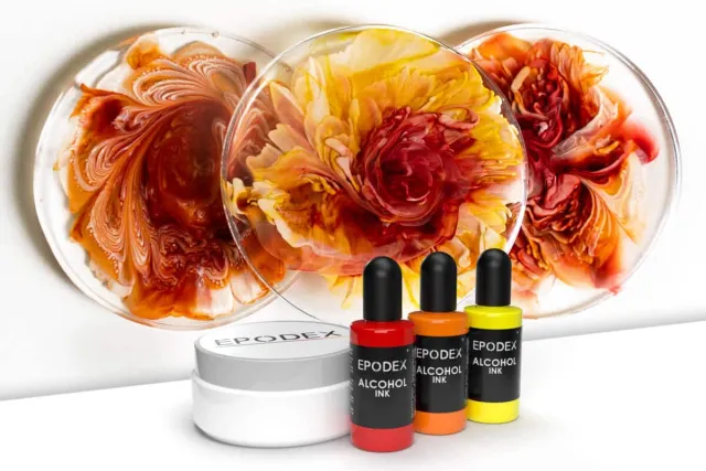 3D flower Epoxy Resin alcohol ink