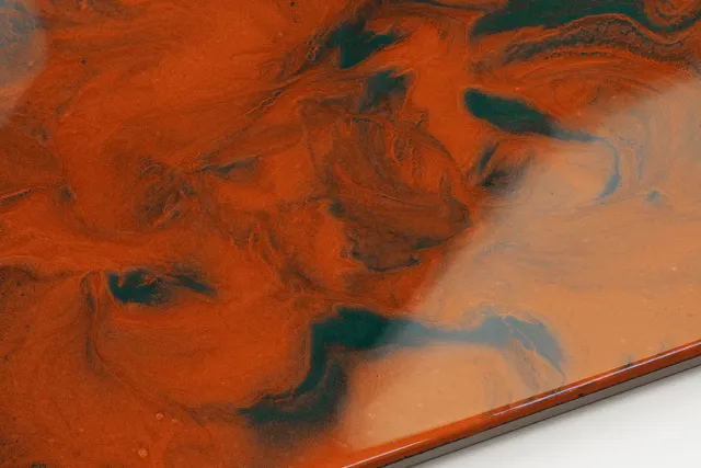 BRONZE RED & DARK GREEN Epoxy Resin bronze red dark