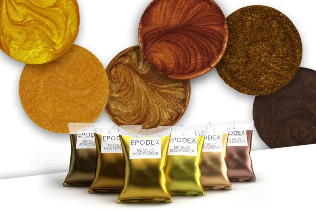 metallic amber Epoxy Resin mica set