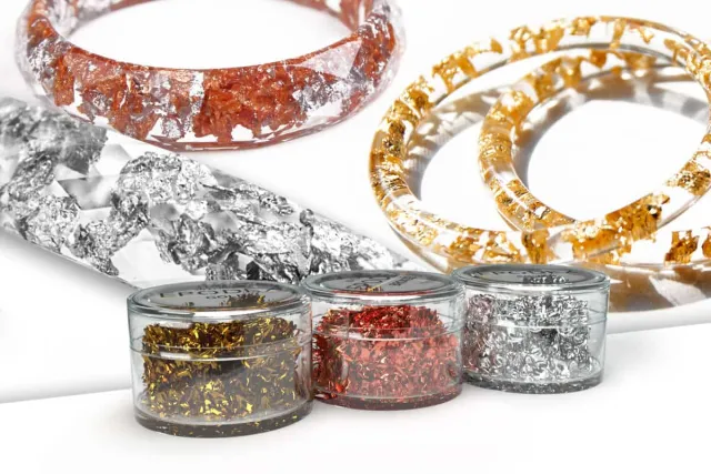 metallic Epoxy Resin 3D flakes set