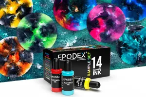 Alcohol inks Epoxy Resin set