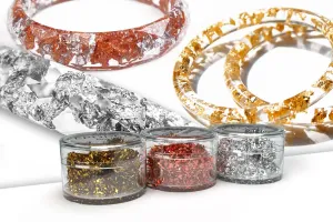 metallic Epoxy Resin 3D flakes set